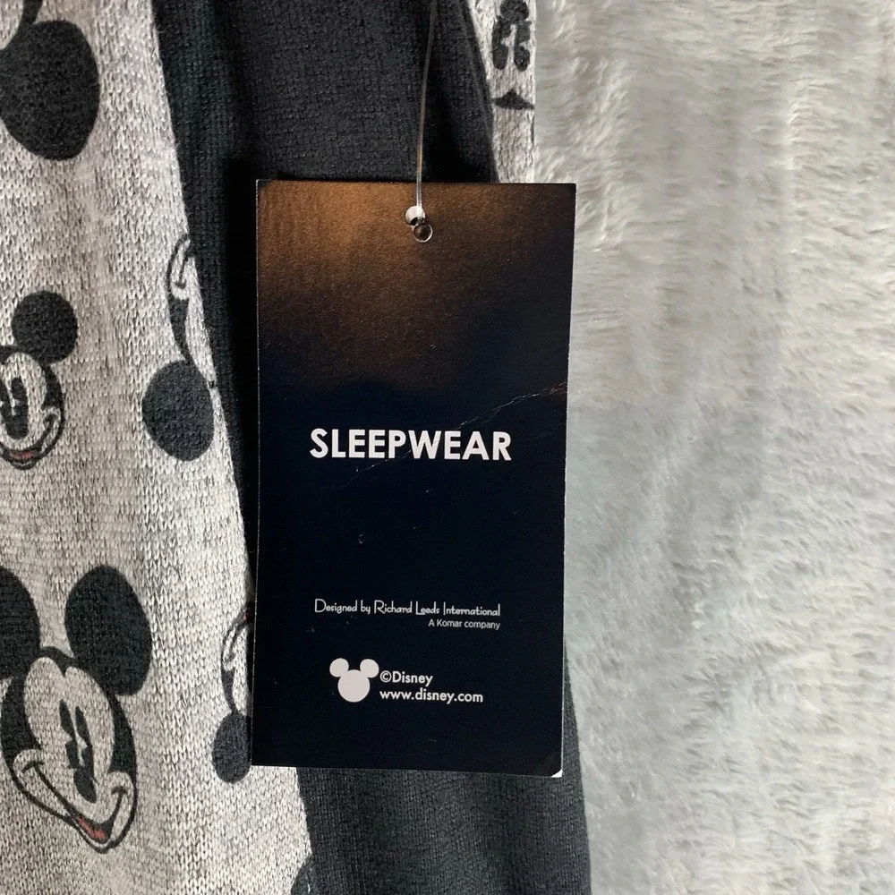 Disney Mickey Mouse Women's Pajama Pants M PJ Jogger Gray Black Sleepwear Lounge - Picture 3 of 11